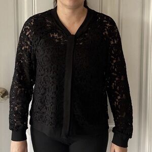 Elegant Black Lace Women's Jacket